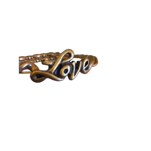 Alex and Ani Gold tone Script Love expandable Bracelet - Picture 2 of 5